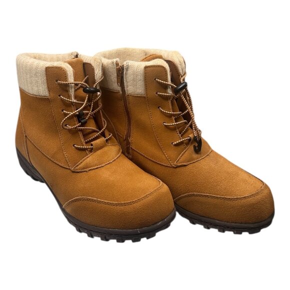 NIB Sporto Tan Suede Thermolite Water-Resistant Hiking Boots | Women’s 10 - Picture 2 of 6